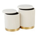 Marla - Nesting Pleated Ottoman Set