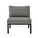 Rajni - Patio Armless Chair - Gray Fabric & Black