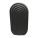 Ceramic Oval Ridged Vase - Black