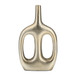 Metal 14" Hollow Handles Vase - Champagne