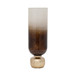 Glass 19" Ombre Candleholder On Base - Ivory/Gold