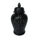 17" Cut-Out Clover Temple Jar - Black