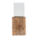 Wood 15" Square Base Pillar Hurricane - Natural