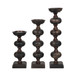 14 / 19 / 23" Sumpter Wood Candle Sticks (Set of 3) - Black