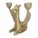 Metal 6" Giraffe With Wings 2 Taper Candle Holder - Gold