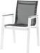 Nizuc - Outdoor Patio Dining Arm Chair With White Frame And Gray Arms (Set of 2)