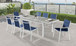 Nizuc - Outdoor Patio Dining Arm Chair With White Frame And Gray Arms (Set of 2)