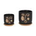 Funky Face Planter With Saucer 5 / 6" (Set of 2) - Black