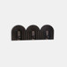 19" 3 Arch Wall Hooks - Black