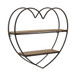 Metal / Wood 2-Tier Heart Wall Shelf - Natural / Black