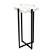 Metal 23" Square Marble Top Accent Table - Black