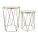 Metal Side Tables Mirror Top 20/24" (Set of 2) - Gold