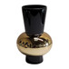 Glass 12" Totem Vase - Black/Gold