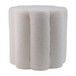 18" Petal Shaped Boucle Ottoman - White