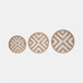 Bamboo Tampah Wall Deco With Beads (Set of 3) - Brown