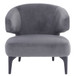 Wood Round Back Accent Chair - Gray