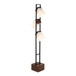 Bento - 67.5" Metal Floor Lamp - Black Metal And Walnut Wood With White Shade