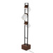 Bento - 67.5" Metal Floor Lamp - Black Metal And Walnut Wood With White Shade