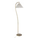 Cassis - 65" Art Deco Floor Lamp - Gold Metal And White Pleated Shade