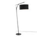 Daniella - Salon 70" Floor Lamp - Black Metal With Black Linen Shade