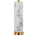 Marabella - 26" Marble Table Lamp - White Marble And Brass Metal With White Linen Shade (Set of 2)