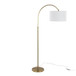 Salon - Reader 63" Metal Floor Lamp - Gold Metal With White Linen Shade from Grandview Gallery