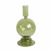 Glass Bubble Taper Candle Holder 7" - Olive