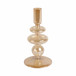 Vintage Glass Taper Candle Holder 7" - Gold Luster