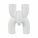 15" Modern X Shape Terracotta Vase - White