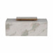 16" Salina Marble Box - White