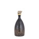15" Arielle Small Pyrite Stone And Glass Bottle - Black