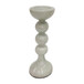 Glass Bubbly Candle Holder 13" - White
