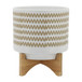 Zig-zag Planter With Stand 10" - White