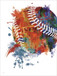 Baseball Splash By Cat Thurman Designs (Small) - Orange