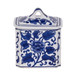 13 Oz Rect Chinoiserie Candle With Lid 6" - Blue / White