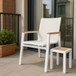 Nizuc - Outdoor Patio Dining Arm Chair With White Frame And Natural Arms (Set of 2)