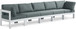 Nizuc - Outdoor Patio 5 Seat Modular Sofa With White Frame