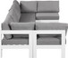 Nizuc - Outdoor Patio 6 Piece Modular Sectional With White Frame
