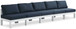 Nizuc - Outdoor Patio 5 Seat Modular Armless Sofa With White Frame