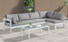 Nizuc - Outdoor Patio 5 Piece Modular Sectional With White Frame
