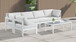 Nizuc - Outdoor Patio 5 Piece Modular Sectional With White Frame