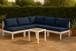 Nizuc - Outdoor Patio 5 Piece Modular Sectional With White Frame