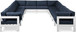 Nizuc - Outdoor Patio 12 Piece Modular Sectional With White Frame