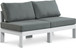 Nizuc - Outdoor Patio 2 Seat Armless Modular Sofa With White Frame