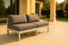Nizuc - Outdoor Patio 2 Seat Armless Modular Sofa With White Frame