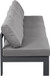 Nizuc - Outdoor Patio 4 Seat Armless Modular Sofa With Gray Frame