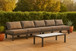 Nizuc - Outdoor Patio 5 Seat Modular Armless Sofa With Gray Frame