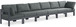 Nizuc - Outdoor Patio 6 Seat Modular Sofa With Gray Frame