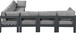Nizuc - Outdoor Patio 7 Piece Modular Sectional With Gray Frame