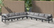 Nizuc - Outdoor Patio 9 Piece Modular Sectional With Gray Frame